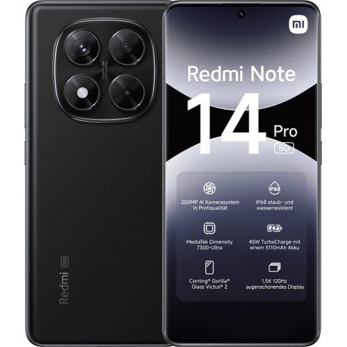 Xiaomi Redmi Note 14 Pro 5G Dual SIM NFC (8GB/256GB) Midnight Black
