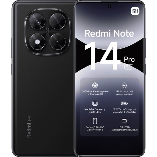 Xiaomi Redmi Note 14 Pro 5G Dual SIM NFC (8GB/256GB) Midnight Black