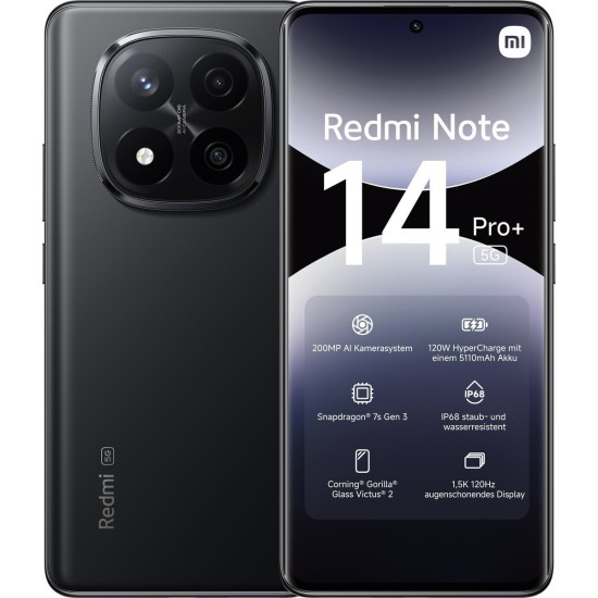 Xiaomi Redmi Note 14 Pro+ 5G Dual SIM NFC (12GB/512GB) Midnight Black